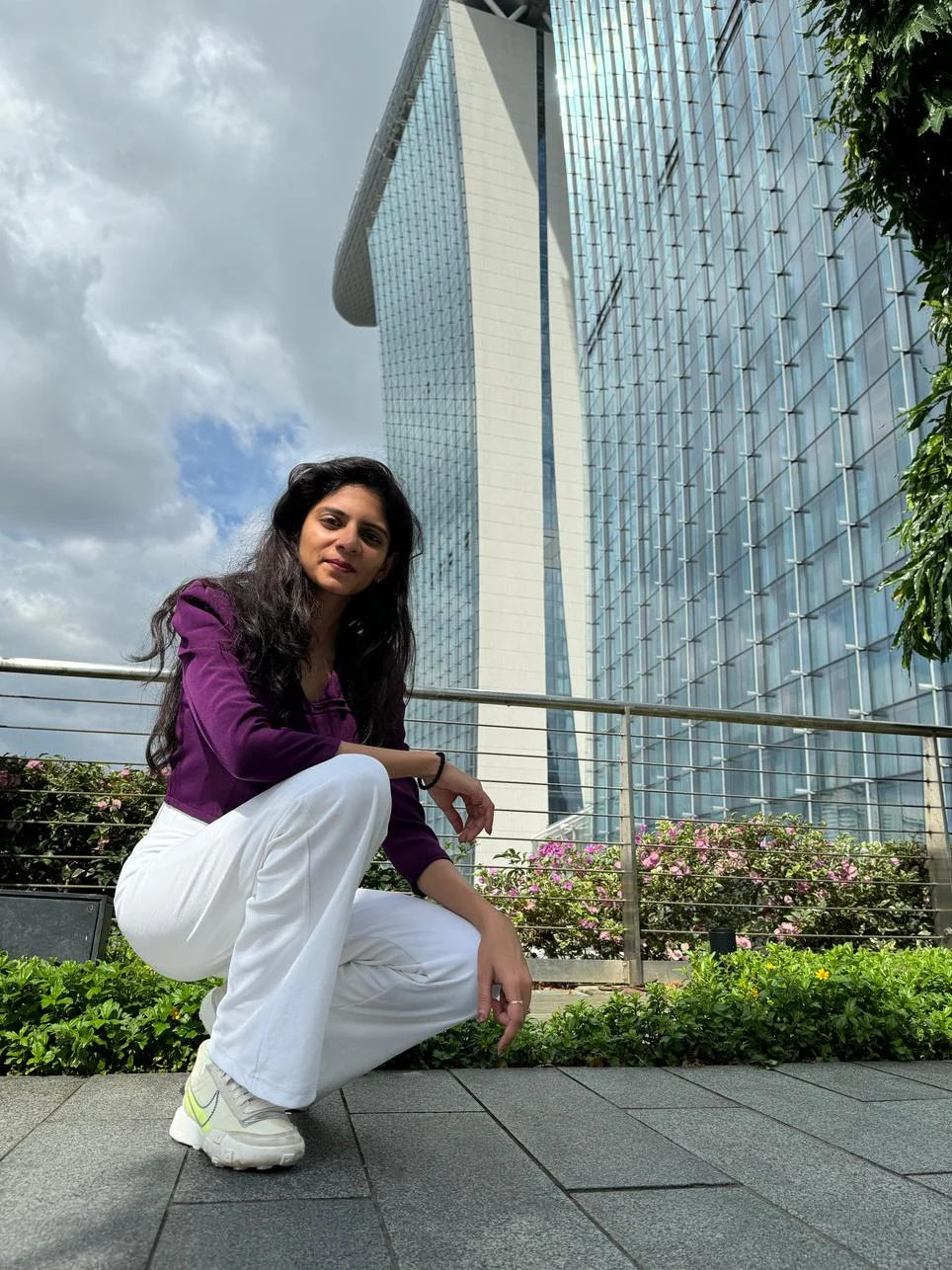 Khushali Jain in an outdoor architectural setting