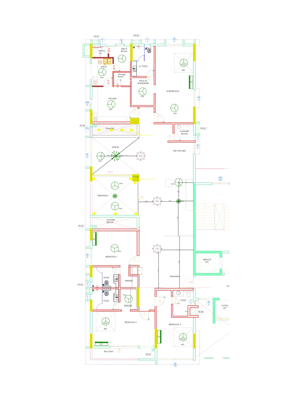 Air-conditioning and fan plan